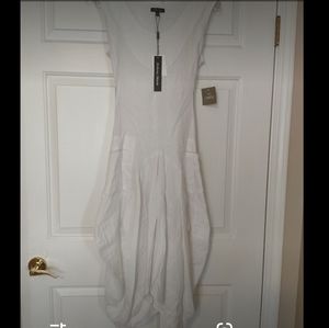 White linen dress